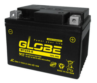 ẮC QUY KHỞI ĐỘNG XE MÔ TÔ GLOBE 12V-4AH (10HR), WTZ5S-E