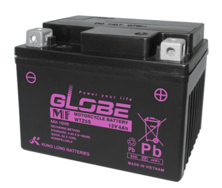 ẮC QUY KHỞI ĐỘNG XE MÔ TÔ GLOBE 12V-4.2AH (10HR), WTZ5S