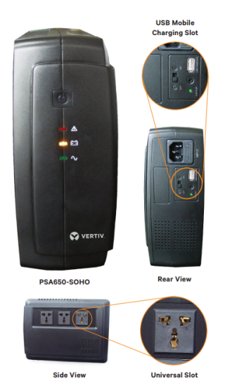 Liebert® PSA itON-SOHO UPS 650VA/390W (PSA650-SOHO)